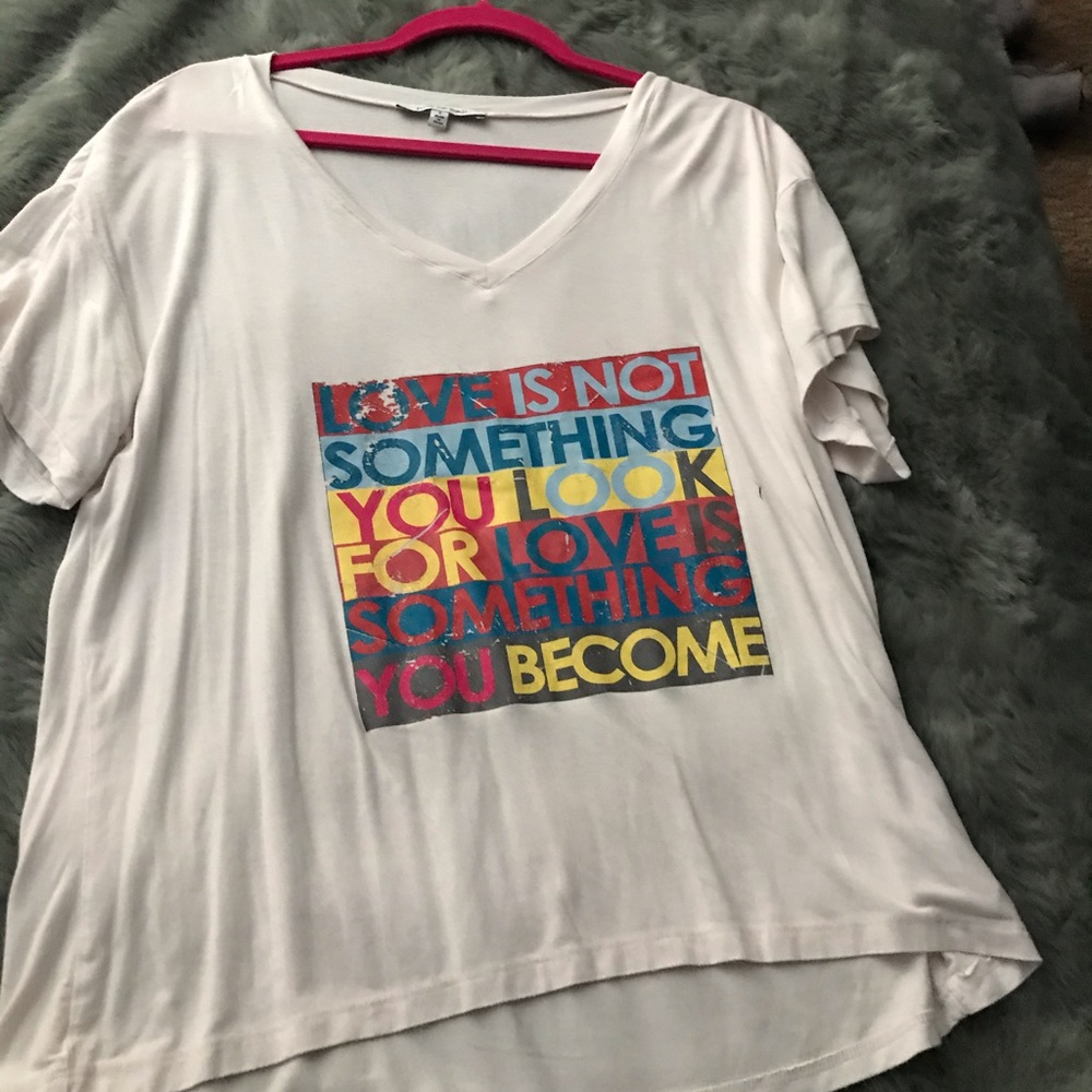 white graphic shirt